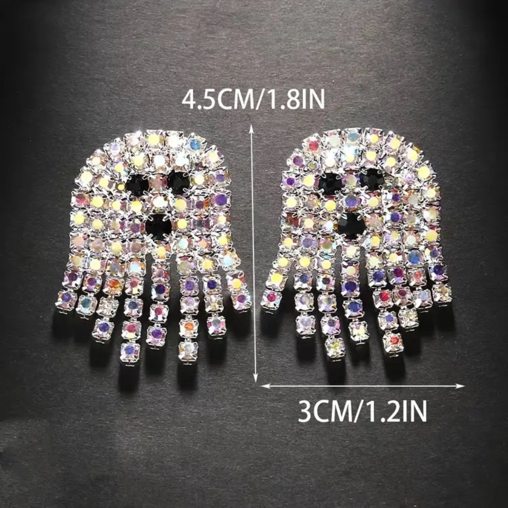 Rhinestone Ghost Earrings - NWT - Picture 4 of 4